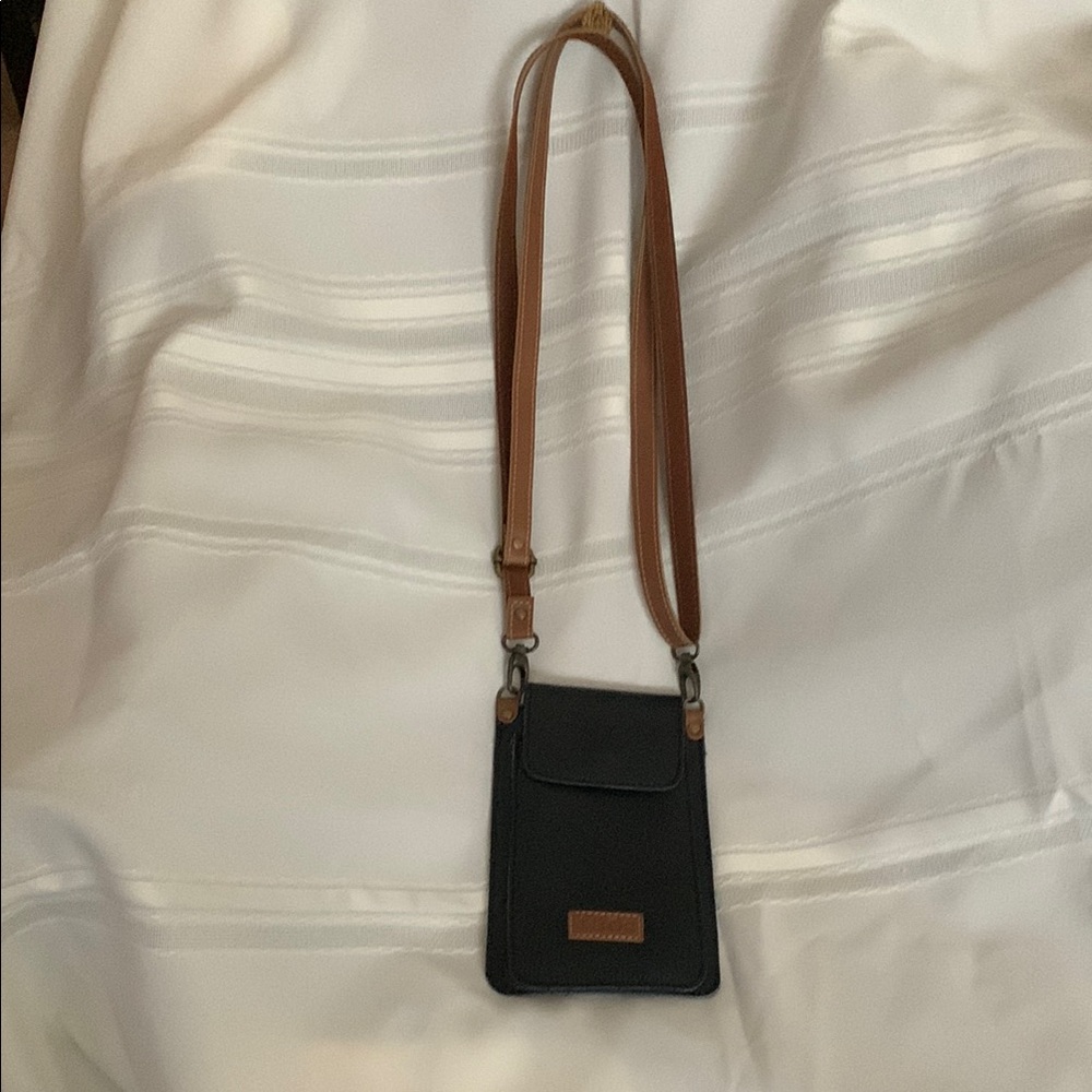 Taos Footwear Black and Brown Mini Bag cell phone celebrity bag, like new.